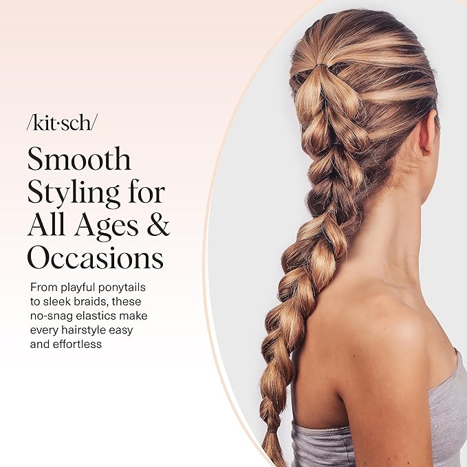 Kitsch Hair Ties No Damage for Kids, Teens and Women - Rubber Bands for Hair Styling | No Snag Hair Elastics | Daily Hair Accessories | Ideal Gifts for Women - 500pcs (Brown)