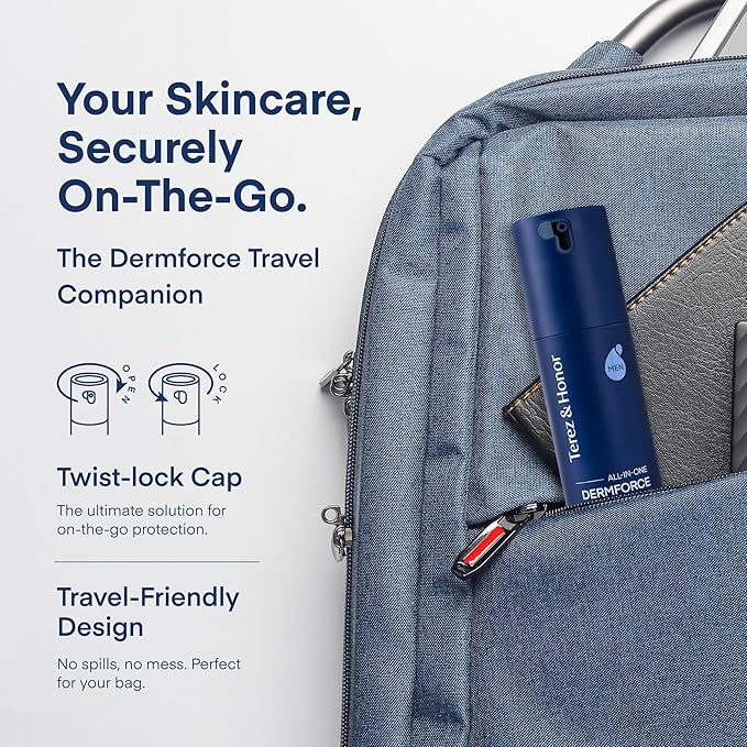 TEREZ & HONOR 6-In-1 Face Cream for Men: Korean Dermforce Anti-Aging Moisturizer Cream with Niacinamide & Bakuchiol - Reduces Wrinkles, Dark Spots, Eye Bags & Puffiness - K-Beauty Gift for Men 2.8oz