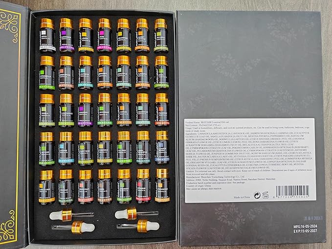 MAYJAM 35x5ML Essential Oil Gift Set, Pure Essential Oils for Diffusers Massage, Fragrance Oil Scented Oil for DIY Soap Candle Making