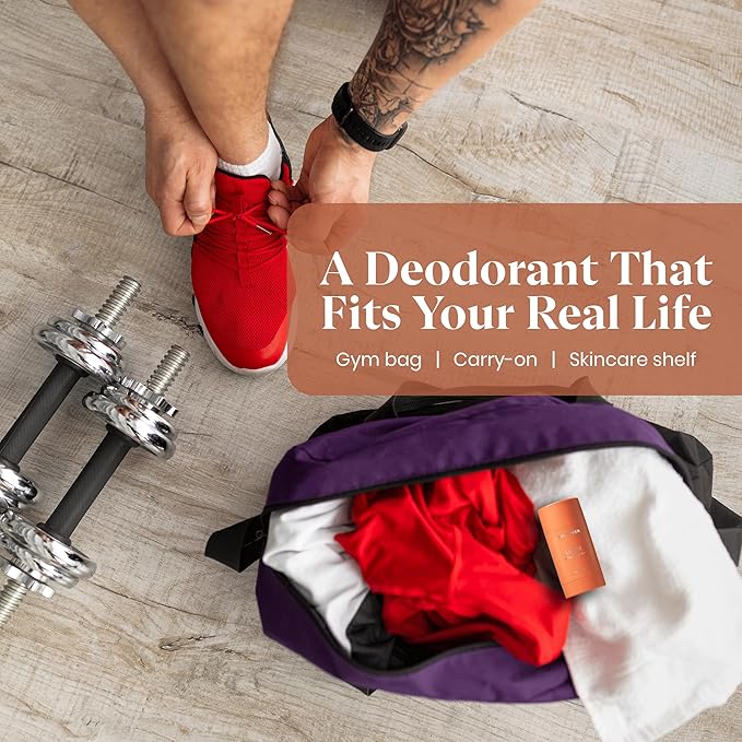 Aluminum-Free Deodorant 4-Pack for Men – Long-Lasting Odor Protection – Amber, Sea Salt, Eucalyptus & Sandalwood Scents – No Baking Soda, Paraben-Free, Vegan Formula