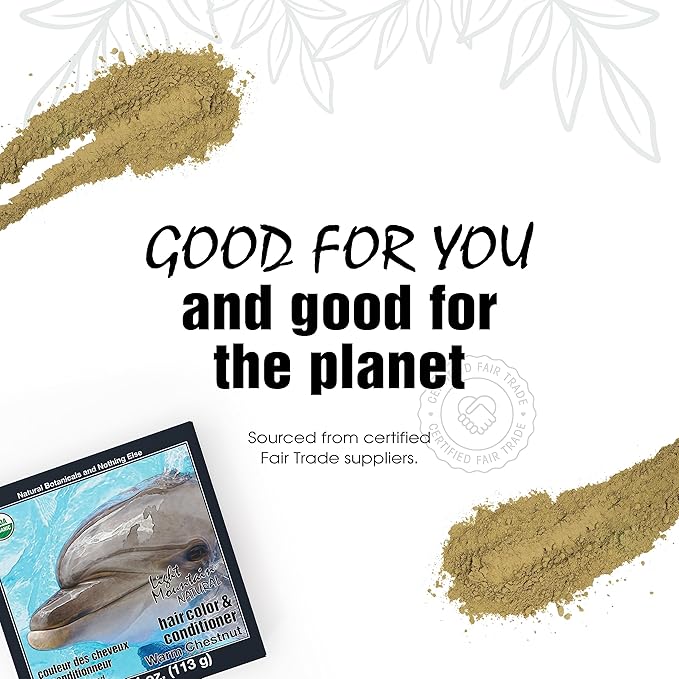 Light Mountain Henna Hair Color & Conditioner - Warm Chestnut Hair Dye for Men/Women, Organic Henna Leaf Powder and Botanicals, Chemical-Free, Semi-Permanent Hair Color, 4 Oz