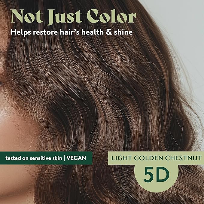 Herbatint Permanent Hair Dye For Women - 5D Light Golden Chestnut - For Up To 100% Gray Coverage of Resistant Gray Hair - Ammonia-Free, Alcohol-Free & Vegan - Salon Influenced Hair Color 5.75 fl oz