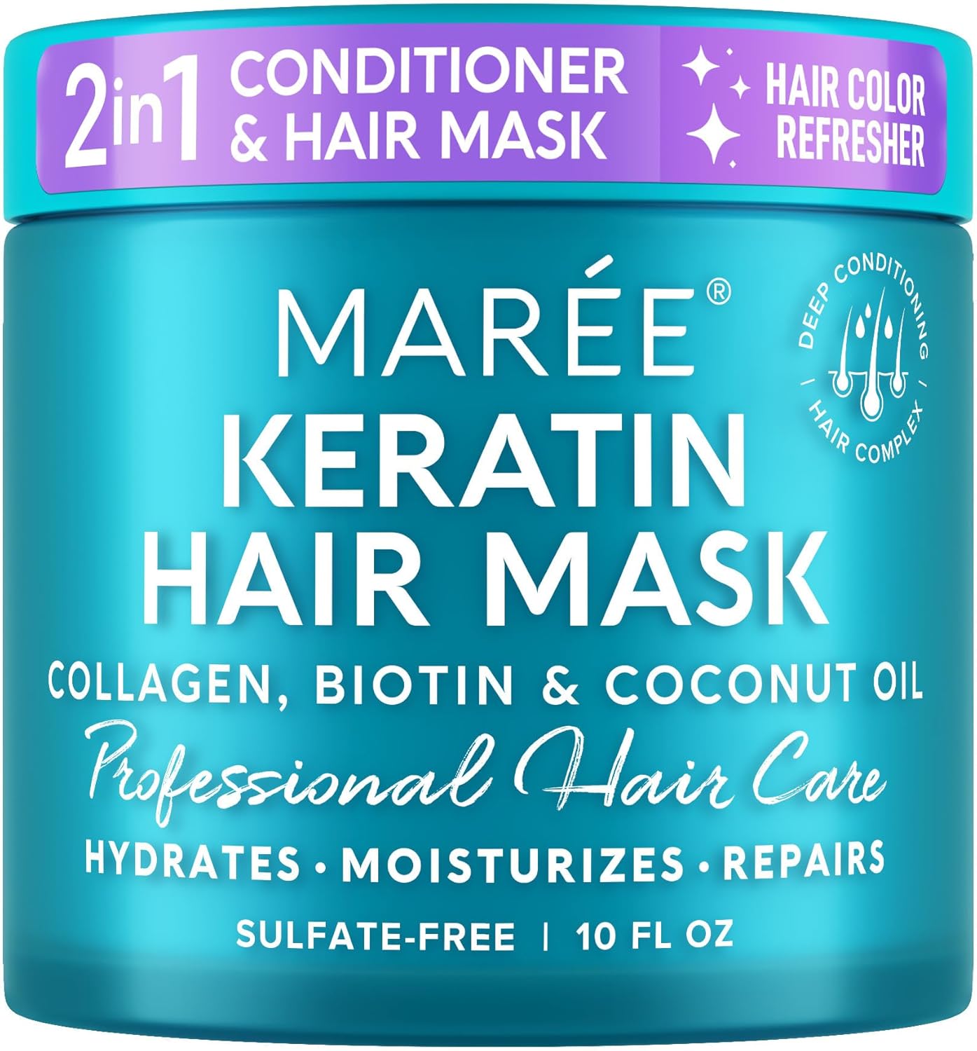 Hair mask cream in glass jar with shiny texture — deep conditioning treatment concept.