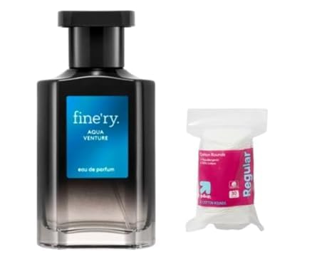 Finery AQUA VENTURE Men's Eau De Parfum | Men's Eau De Cologne, 2 fl oz | With Makeup Remover Pads Gift