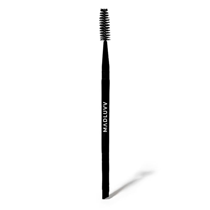 MADLUVV Brow Stamp Kit with Brow Stencils – Easy Eyebrow Shaper for Natural-Looking Brows – Popular Eyebrow Stencil Kit Used by Professionals – 9 Shapes, Spoolie, Travel Bag & Stamp (Medium Brown)