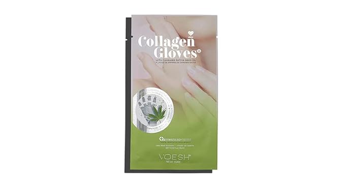 VOESH Collagen Gloves, Vegan Hand Masks, Herb Seed Oil, 3 Pack, Moisturizing Hand Mask, Lotion Gloves, Hydrating Gloves, Hand Care, Spa Manicure Gloves, Dry Hand Treatment