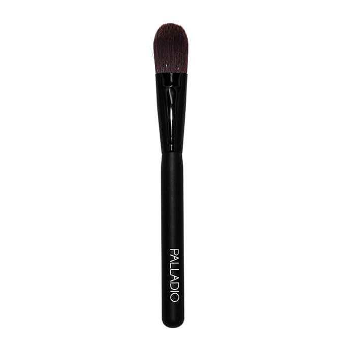 Palladio Foundation Brush, Flat Tapered Brush, Liquid and Cream Foundations, Flawless Blending, Smooth Finish, Synthetic Natural Bristles, Soft Feel, Comfortable Grip, Professional Application