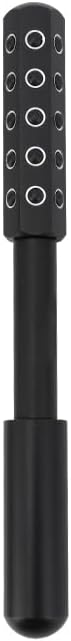 30-Stone Facial Roller - Cooling Face & Neck Massager Tool for Skin Rejuvenation | 360° Contouring with Germanium Stones & Aircraft Aluminum | Portable 7.6" Beauty Roller - Black