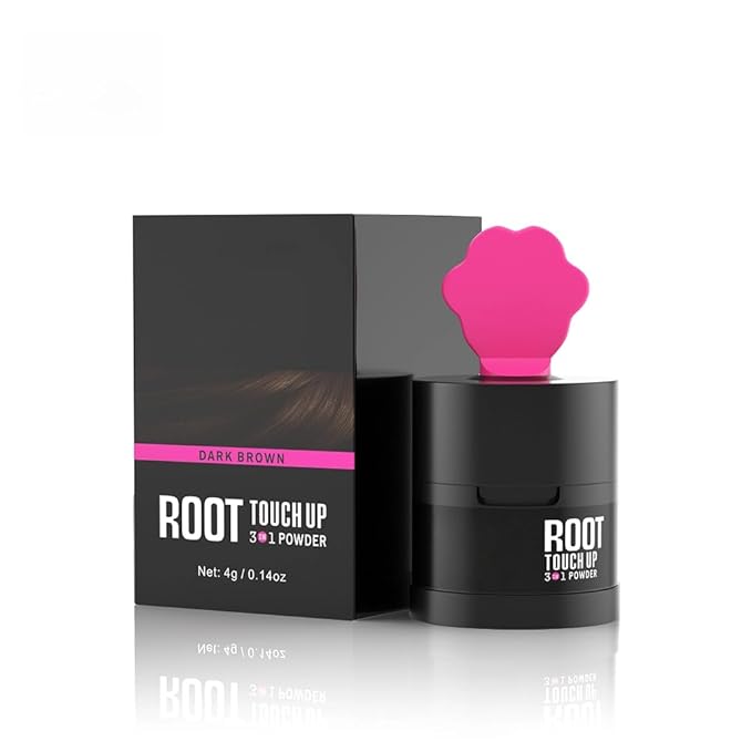Gowwim Root Touch up Powder, Instantly Gray Hair Cover up Hairline Powder for Women & Men Waterproof and Sweatproof Root Cover Up Long-Lasting for Thinning & Loss Hair (Dark Brown1, 4g-1)