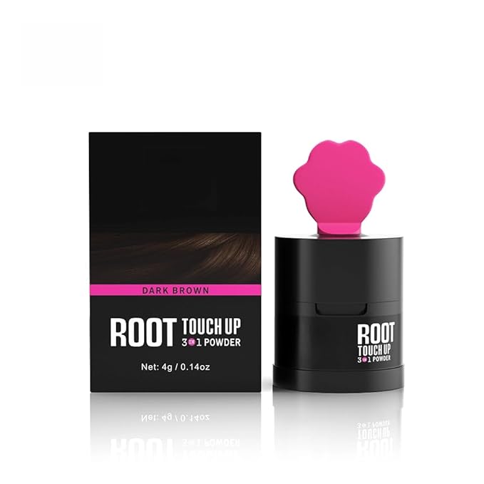 Gowwim Root Touch up Powder, Instantly Gray Hair Cover up Hairline Powder for Women & Men Waterproof and Sweatproof Root Cover Up Long-Lasting for Thinning & Loss Hair (Dark Brown1, 4g-1)