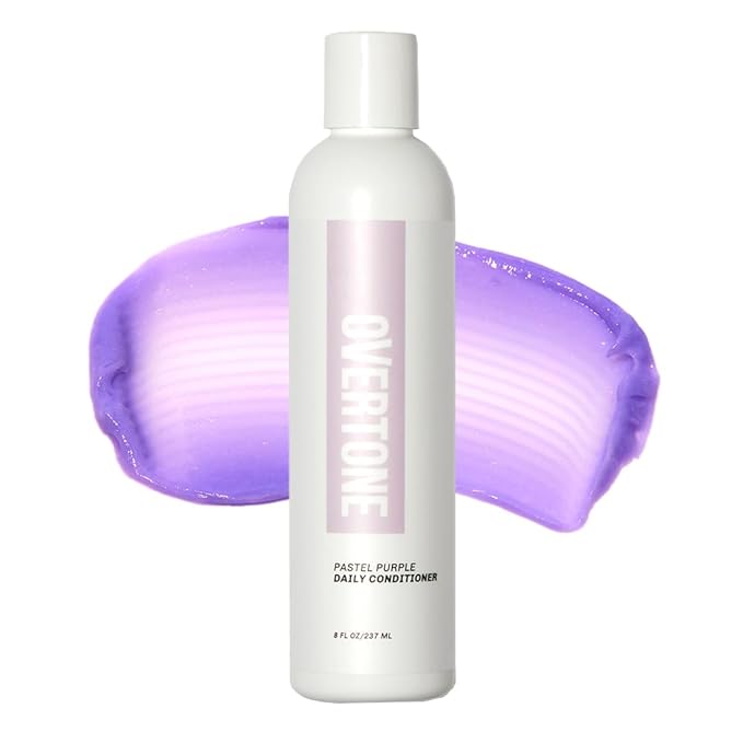 Overtone Daily Color Depositing Conditioner, Pastel Purple, 8oz, Hydrating, Damage-Free Temporary Hair Color for All Hair Types with Shea Butter & Coconut Oil, Vegan & Cruelty-Free