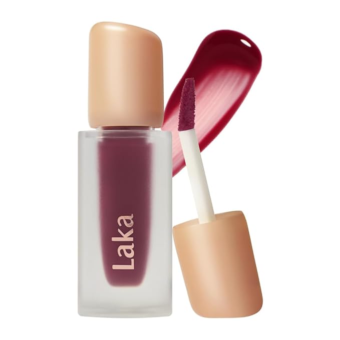 Laka Fruity Glam Tint, 4.5g/0.15oz, Glowing Lip Stain with Wide Color Spectrum, Hydrating & Lightweight Texture, Long-Lasting Bold Stain, Non-Sticky, Vegan, K-Beauty (#115 Envy)