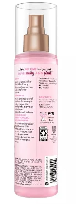 Beloved Cherry Blossom & Tea Rose Body Mist, 8 Fluid Ounces