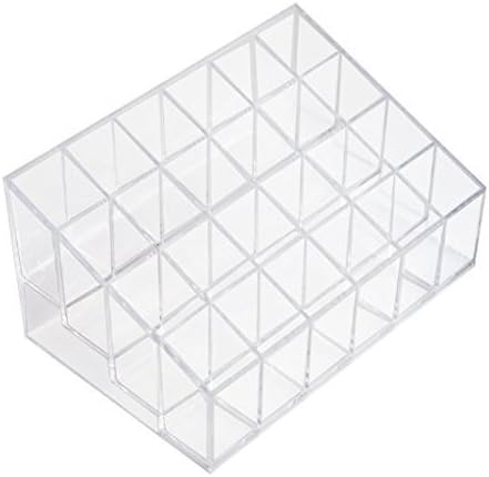 Transparent Cosmetic Makeup Organizer Clear 24 Lattices Lipsticks Cosmetic Lotion Makeup Organizer Storage Display Holder Stand
