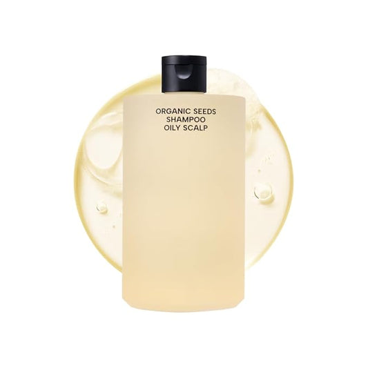 Whamisa Organic Seeds Shampoo for Oily Scalp, Fermented Postbiotic Formula for Refreshing Cleanse, Balanced Oil Control, Scalp Conditioning, Dandruff Care (490ml)