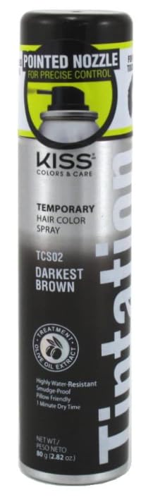 Tintation Temporary Hair Color Spray, 2.82 oz Darkest Brown, (Pack of 8)