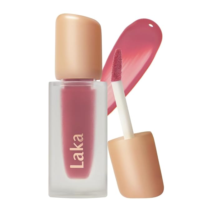 Laka Fruity Glam Tint, 4.5g/0.15oz, Glowing Lip Stain with Wide Color Spectrum, Hydrating & Lightweight Texture, Long-Lasting Bold Stain, Non-Sticky, Vegan, K-Beauty (#111 Mellow)