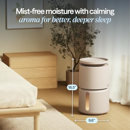 BLUEAIR Room Humidifier - DreamWell - 72Hr Top-Fill Mist-Free InvisibleMist Technology Aroma Stone for Essential Oils and Soothing Mood Lighting - Quiet Operation for Bedroom and Home Use