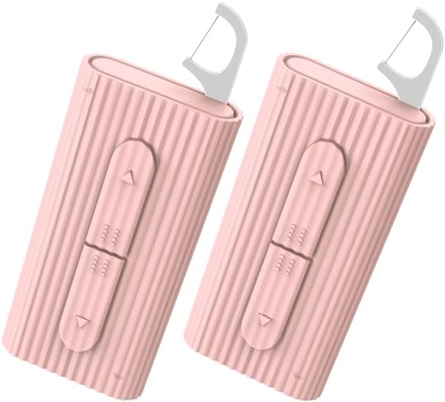 RAZOKO Dental Floss Portable Case, Storage 10 Picks Floss in Box,Floss Pick Dispenser for Cleaning Teeth and Oral Care,Toothpick Floss is Perfect for Dating,Travel,Hotels 2PCS
