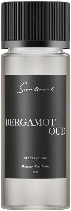Scentiment Diffuser Oil - Bergamot Oud | Aromatherapy Home Fragrance | Luxurious Scent with Notes of Orange, Bergamot, Oud (50ml)