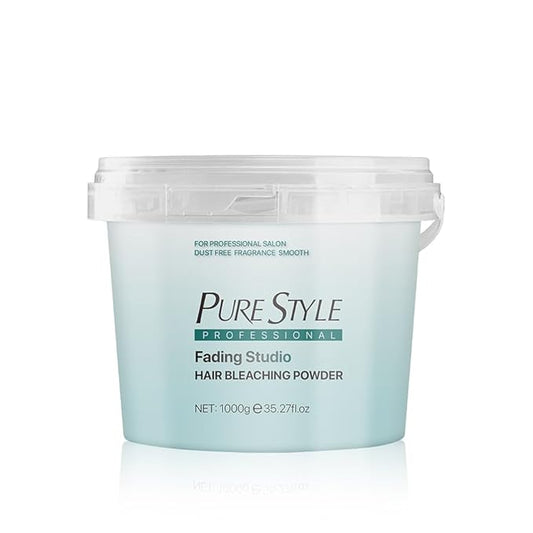 PURESTYLE 1000g Professional Ammonia-Free Hair Bleach Powder, Over 9 Levels Blue Fade Technology, Dust-Free & Fragrance Formula Fading Powder, Gentle Quick Bleach Lightener (1Bucket(1000g))