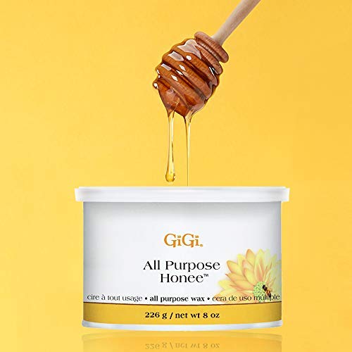 GiGi All Purpose Honee Wax - Hair Removal Wax for Face, Body & Brazilian Waxing with Beeswax Formula, 8 oz