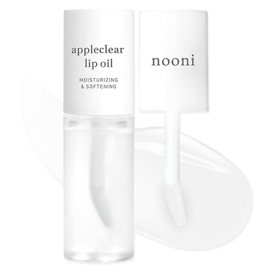 NOONI Korean Lip Oil - Appleclear | Long-Lasting, Moisturizing, Plumping, Revitalizing for Dry Lips, Waterproof, No Peel Off, Hydrating, Nourishing Crystal Clear, Stocking Stuffers, 0.12 FL Oz
