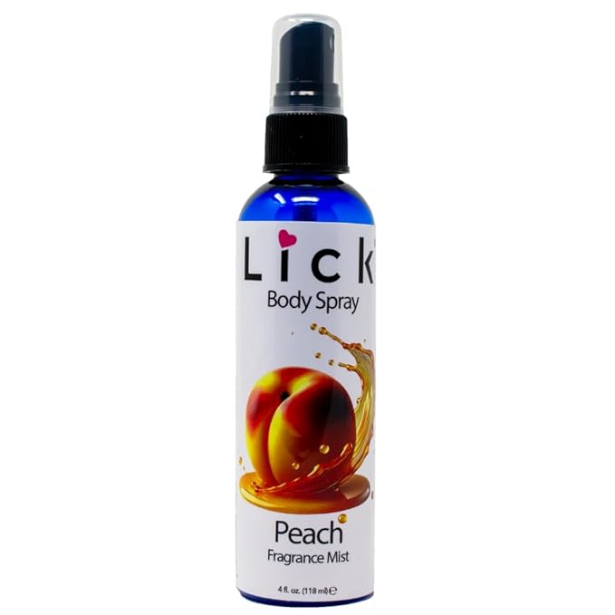 LICK Peach Scented Body Spray – Light and Fresh Fruity Mist – 4 fl oz