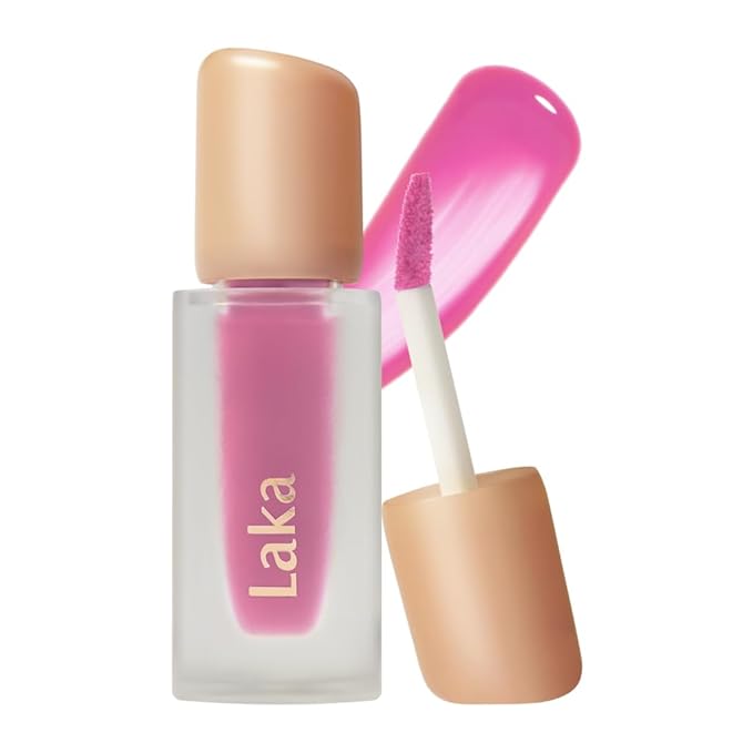 Laka Fruity Glam Tint, 4.5g/0.15oz, Glowing Lip Stain with Wide Color Spectrum, Hydrating & Lightweight Texture, Long-Lasting Bold Stain, Non-Sticky, Vegan, K-Beauty (#110 Soda)