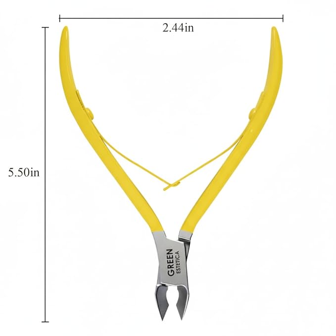 Professional Cuticle Trimmer Nail Cuticle Cutter Stainless Steel Cuticle Nippers with Sharp Blades of Cuticle Remover Clippers Manicure Tools Double Spring for Nail Care Pedicure Nail Tools (Yellow)