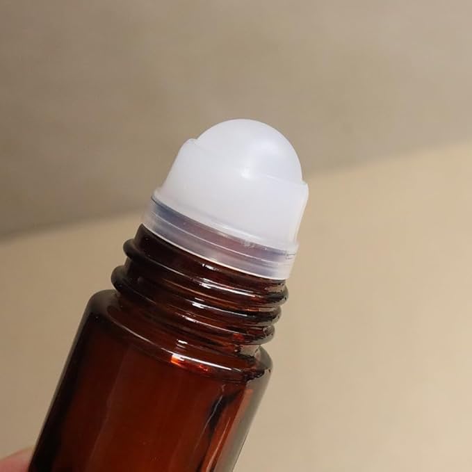 2Pcs Brown Glass Essential Oil Roller Bottles - Refillable Roll On Bottles for Fragrance, Empty Deodorant Containers Refillable Cosmetic Roller Bottles (50ml)