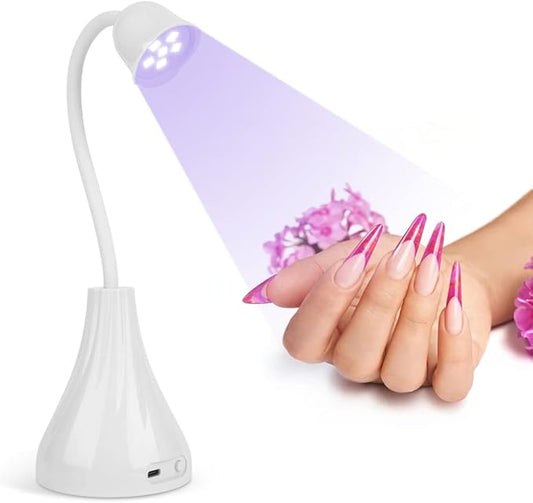 UV LED Nail Lamp, Portable Mini Nail Dryer, 360° Rotatable Hands Free Quick Gel Nail Light, Nail Polish Curing Lamp Flash Cure Light for Nails Great Great for DIY Home & Salon Manicure