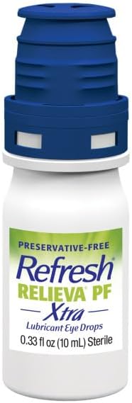 Refresh RELIEVA PF Xtra Preservative-Free Artificial Tears Lubricant Eye Drops, 2x0.33 fl oz (2x10mL), 2 Count
