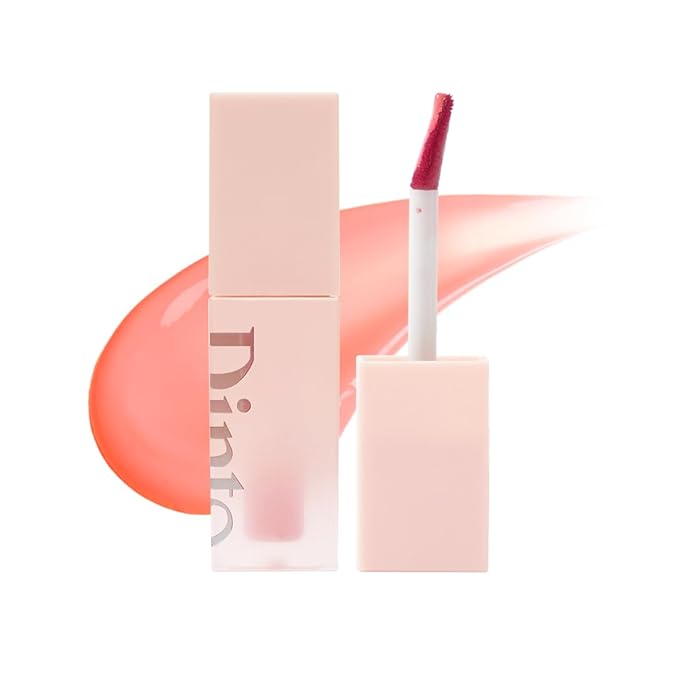 DINTO Blur-Jelly Plumping Lip Tint - Tinted Lip Plumpimg Gel Gloss, Long-Lasting, Moisturizing, Volumizing & Hydrating, Vegan & Cruelty-Free, K beauty (7 colors) (772 Coral Gelée, 0.11 fl.oz.)