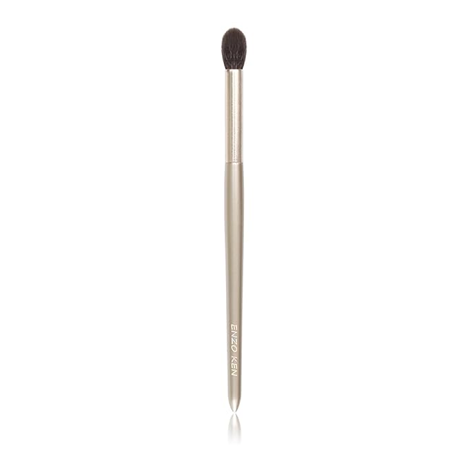 Natural Goat Hair Eye Shadow Brush, ENZO KEN Blending Eyeshadow Brush, Eye Shadow Blending Brush, Eye Blending Brush, Small Nose Contour Brush, Smudge Eye Brushes, Eyeshadow Blending Brush. Gold,E204L