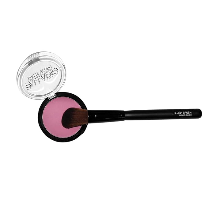 Palladio Blush Brush, Medium Sized Makeup Angled Brush, Soft Natural Bristles, Comfortable Grip, Flawlessly Contours & Defines, For Powder, Blush & Bronzer, Premium Quality & Professional Grade