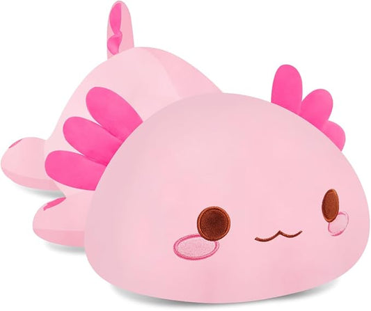 Pink Axolotl Plush Pillow Cute and Soft Axolotl Stuffed Animal Kawaii Plushie Toy Great Gift for Kids and Adult, 19.7"
