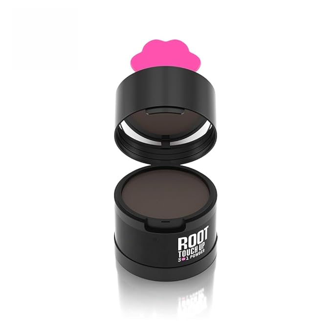 Gowwim Root Touch up Powder, Instantly Gray Hair Cover up Hairline Powder for Women & Men Waterproof and Sweatproof Root Cover Up Long-Lasting for Thinning & Loss Hair (Med Brown1, 4g-1)