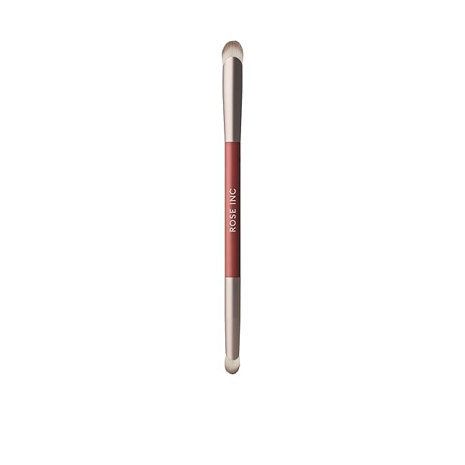 Rose Inc Number 8 Dual-Ended Eyeshadow Brush - Vegan Brush for Blending & Highlighting Eyeshadow
