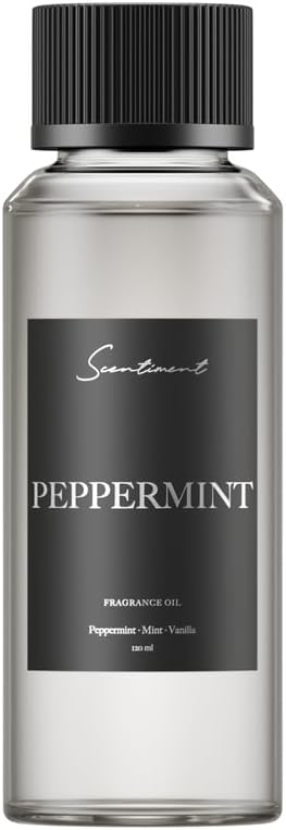 Scentiment Diffuser Oil - Peppermint Winter Collection | Aromatherapy Home Fragrance | Luxurious Scent with Notes of Peppermint, Mint, Vanilla (120ml)
