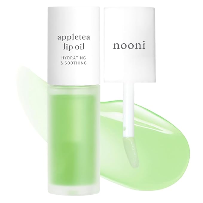 NOONI Korean Lip Oil - Appletea | Long-Lasting, Moisturizing, Plumping, Revitalizing for Dry Lips, Waterproof, No Peel Off, Hydrating, Stocking Stuffers, Tween Girls Trendy Stuff, 0.12 FL Oz
