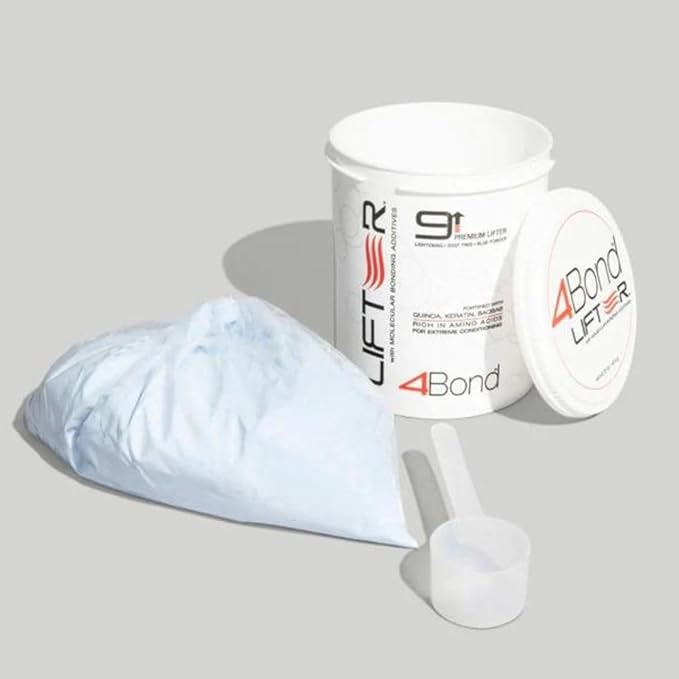 4BOND Premium Hair Bleach Powder Lightener | Blue Based Lightener | Up To 9 Levels Of Lift | Infused with Amino Acids, and Quinoa, Keratin and Baobab Proteins For Repairative Conditioning 16 Fl Oz