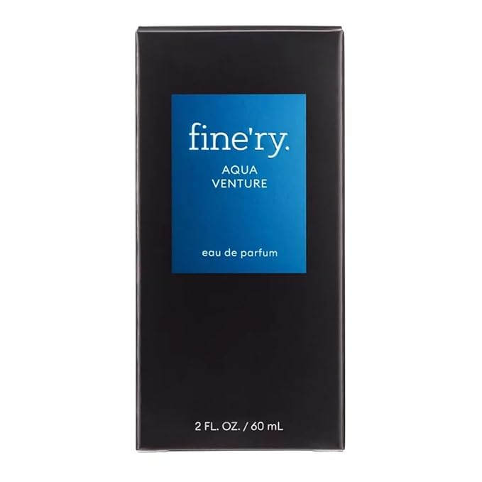 Finery AQUA VENTURE Men's Eau De Parfum | Men's Eau De Cologne, 2 fl oz | With Makeup Remover Pads Gift