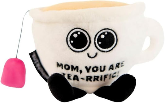 Punchkins Teacup Plushie - Mom, You are Tea-Rrific Punny Teacup Plush, for Mom, Cute Food Plush Toy for Gifting