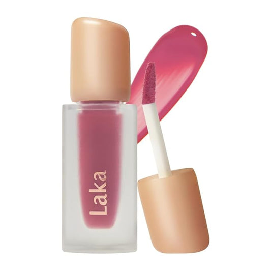 Laka Fruity Glam Tint, 4.5g/0.15oz, Glowing Lip Stain with Wide Color Spectrum, Hydrating & Lightweight Texture, Long-Lasting Bold Stain, Non-Sticky, Vegan, K-Beauty (#113 Pleasure)