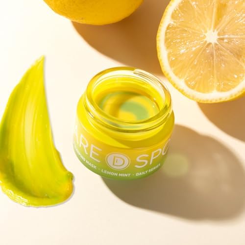 Lip Mask, Overnight Lip Sleeping Mask, Lip Moisturizer for Dry Cracked Lips Care, Dual-Color Korean Lips Balm with Vitamin C and Shea Butter for Nourishing and Softening Lips - Lemon Mint