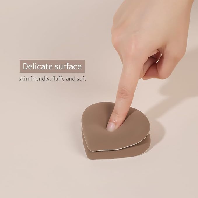 Solone 5 Pcs Cushion Makeup Sponge Puff - Latex-Free Rubycell with Travel Case for Foundation, Concealer, and Powder; Beginner-friendly, Soft Blending Sponge Set (Brown)