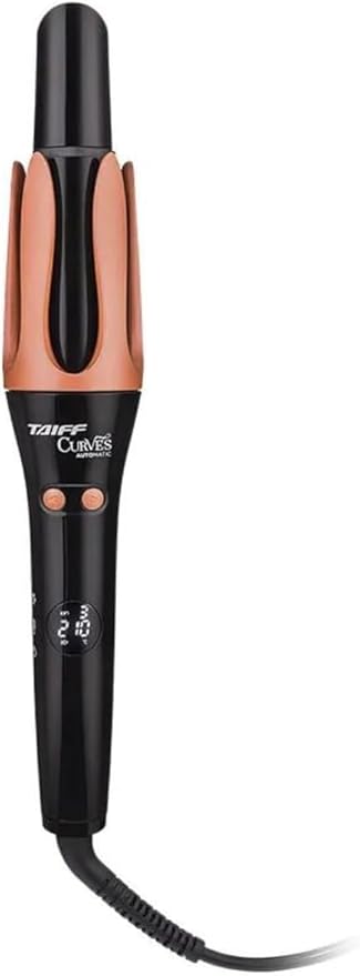 Taiff Automatic Curling Iron | 1¼" Rotating Barrel with Ion Technology | PTC Fast Heating | 3 Heat Settings 340°F–410°F | Dual Voltage Hair Curler for Smooth Frizz Free Long Lasting Curls