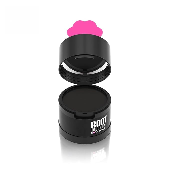 Gowwim Root Touch up Powder, Instantly Gray Hair Cover up Hairline Powder for Women & Men Waterproof and Sweatproof Root Cover Up Long-Lasting for Thinning & Loss Hair (Black1, 4g-1)