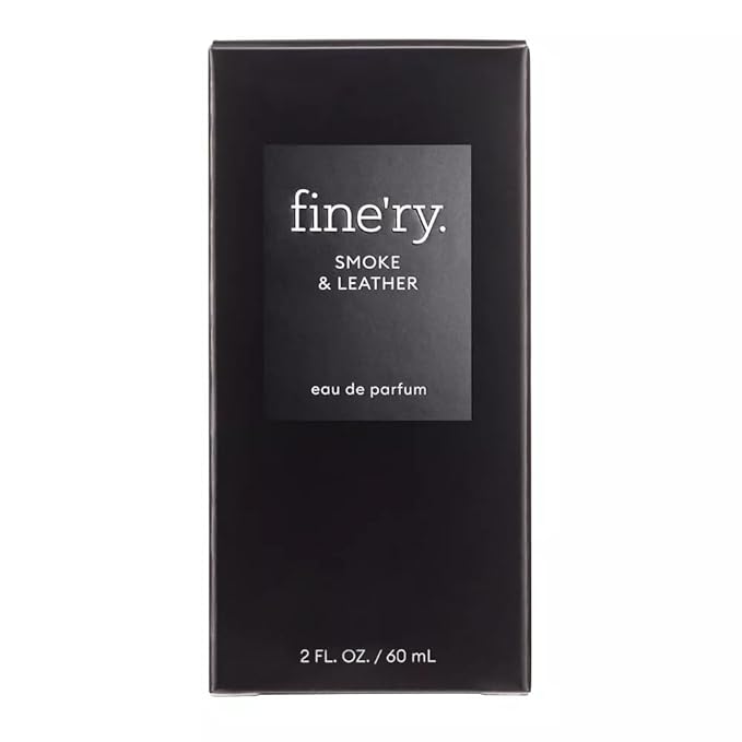Finery SMOKE LEATHER Men's Eau De Parfum | Men's Eau De Cologne, 2 fl oz | With Makeup Remover Pads Gift